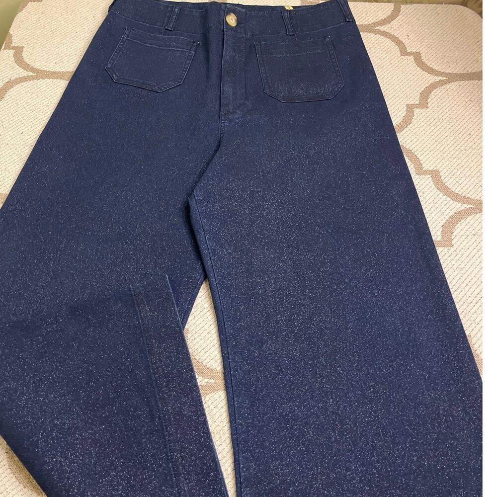 Maeve The Colette High-Rise Cropped Wide-Leg Jeans: Sparkle Edition, size 32 - Picture 13 of 16